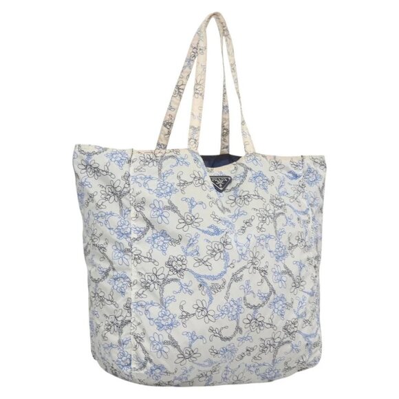 PRADA Tote Bag Nylon Light Blue Silver Auth BA1993 - Picture 1 of 16
